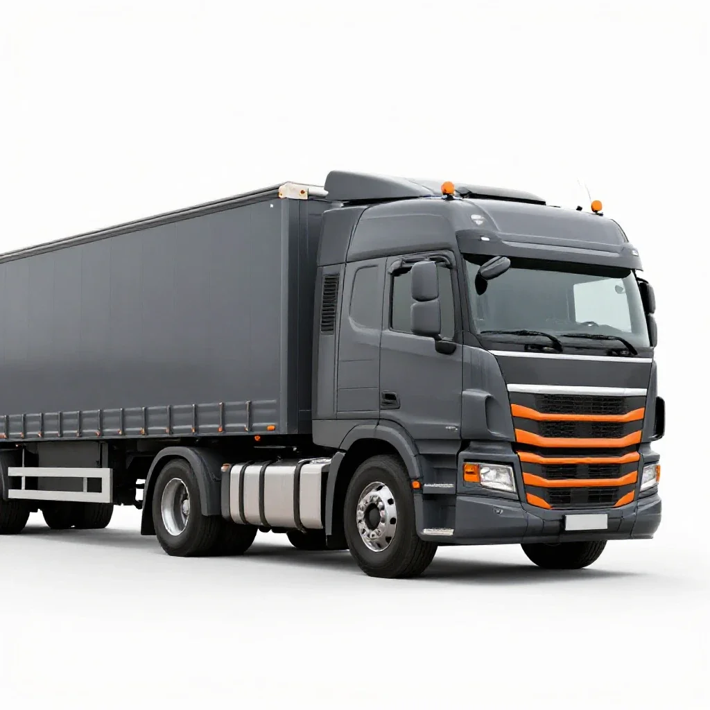 Trailer truck isolated on a white background