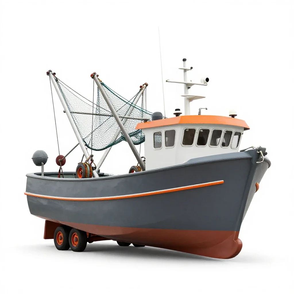 Trawler isolated on a white background