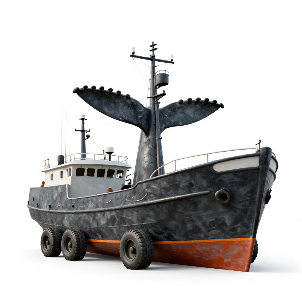 Whaler isolated on a white background
