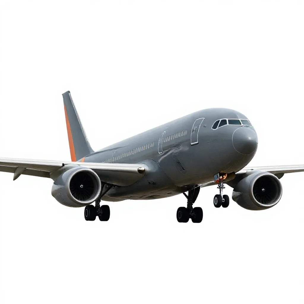 Widebody aircraft isolated on a white background