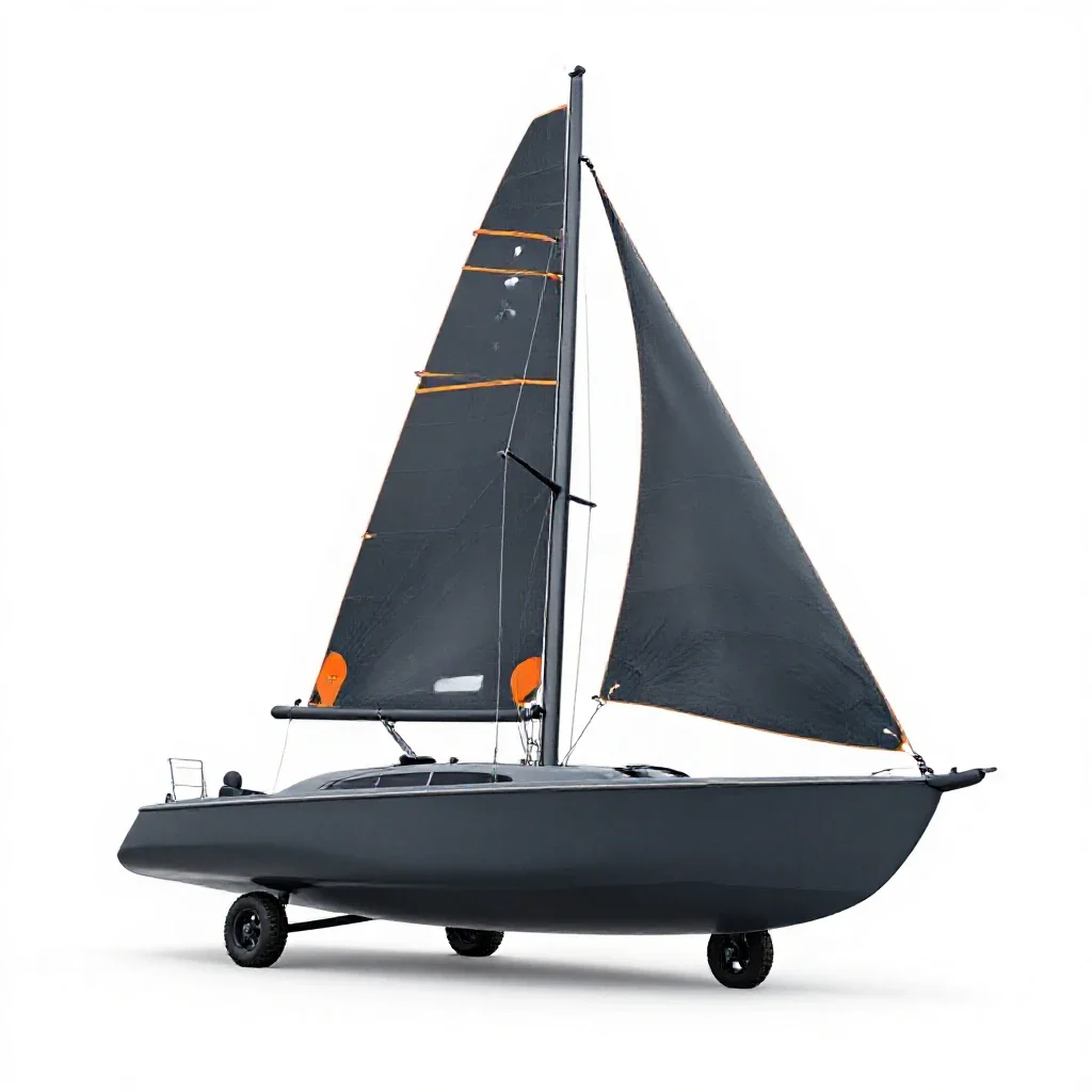 Yacht isolated on a white background