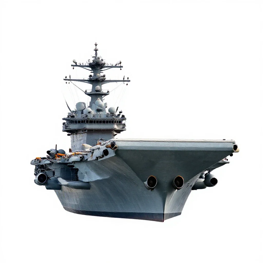 Aircraft carrier isolated on a white background