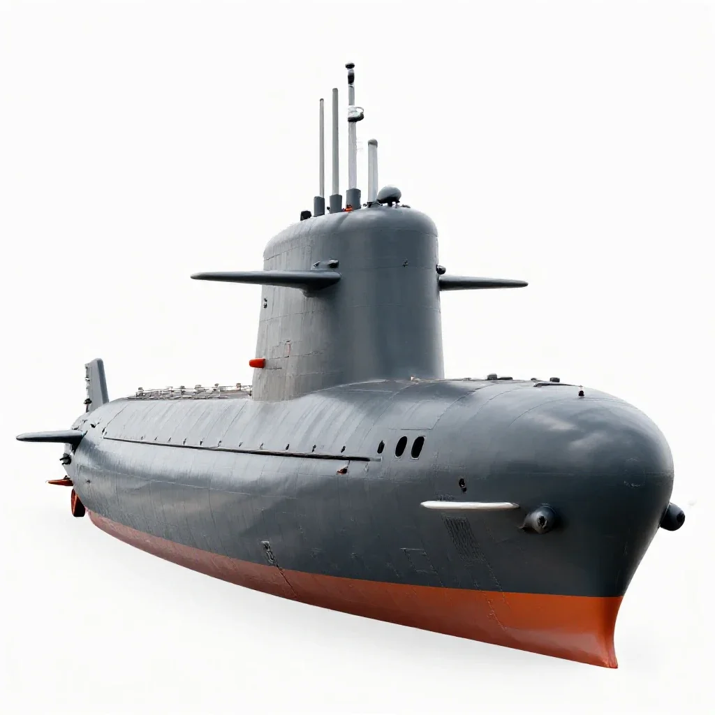 Attack submarine isolated on a white background