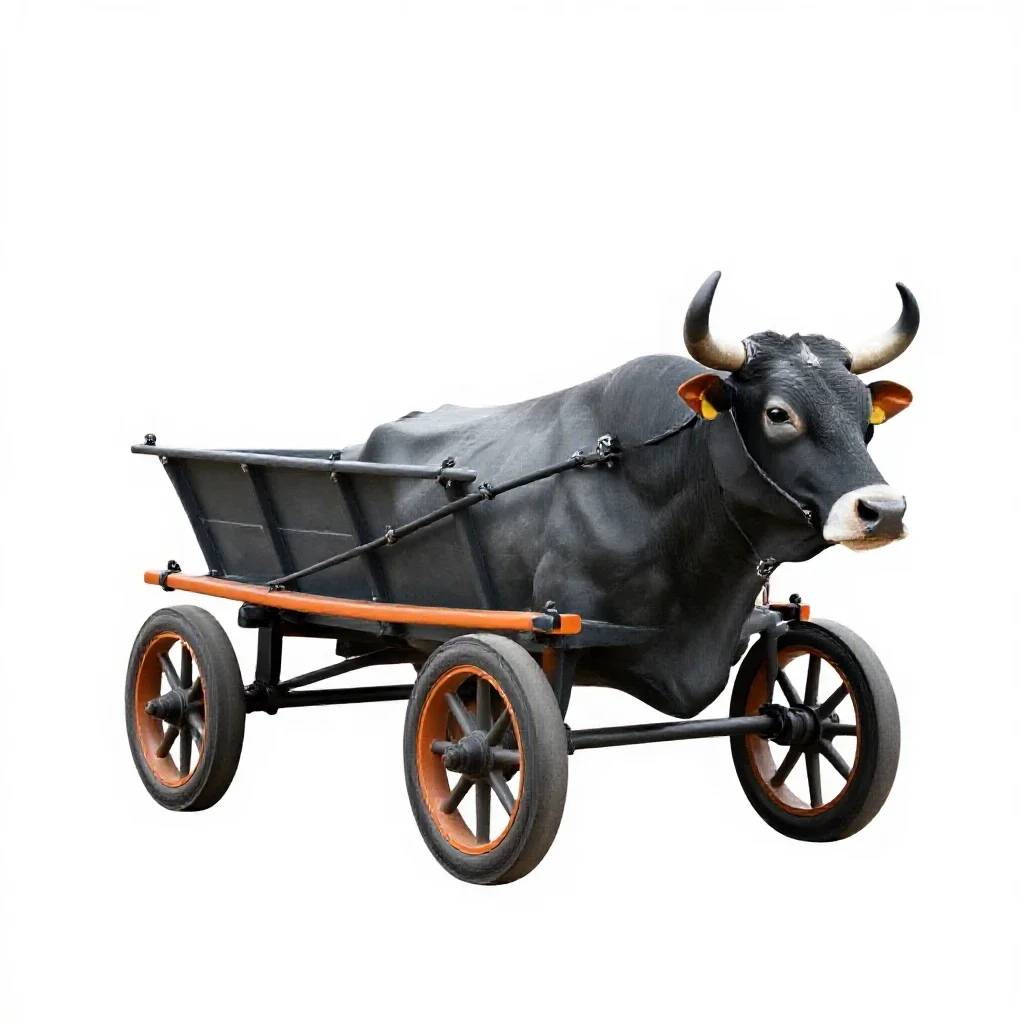 Oxcart isolated on a white background