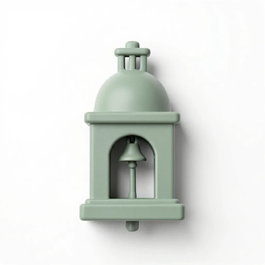 Campanile isolated on a white background