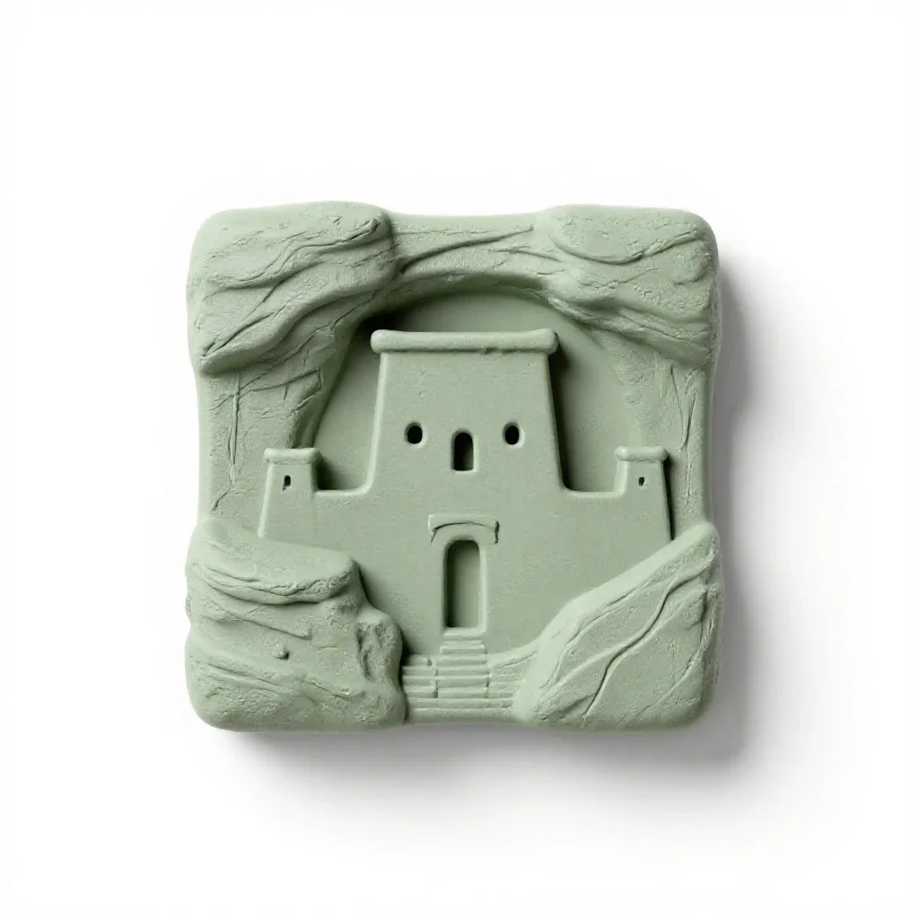 Cliff dwelling isolated on a white background