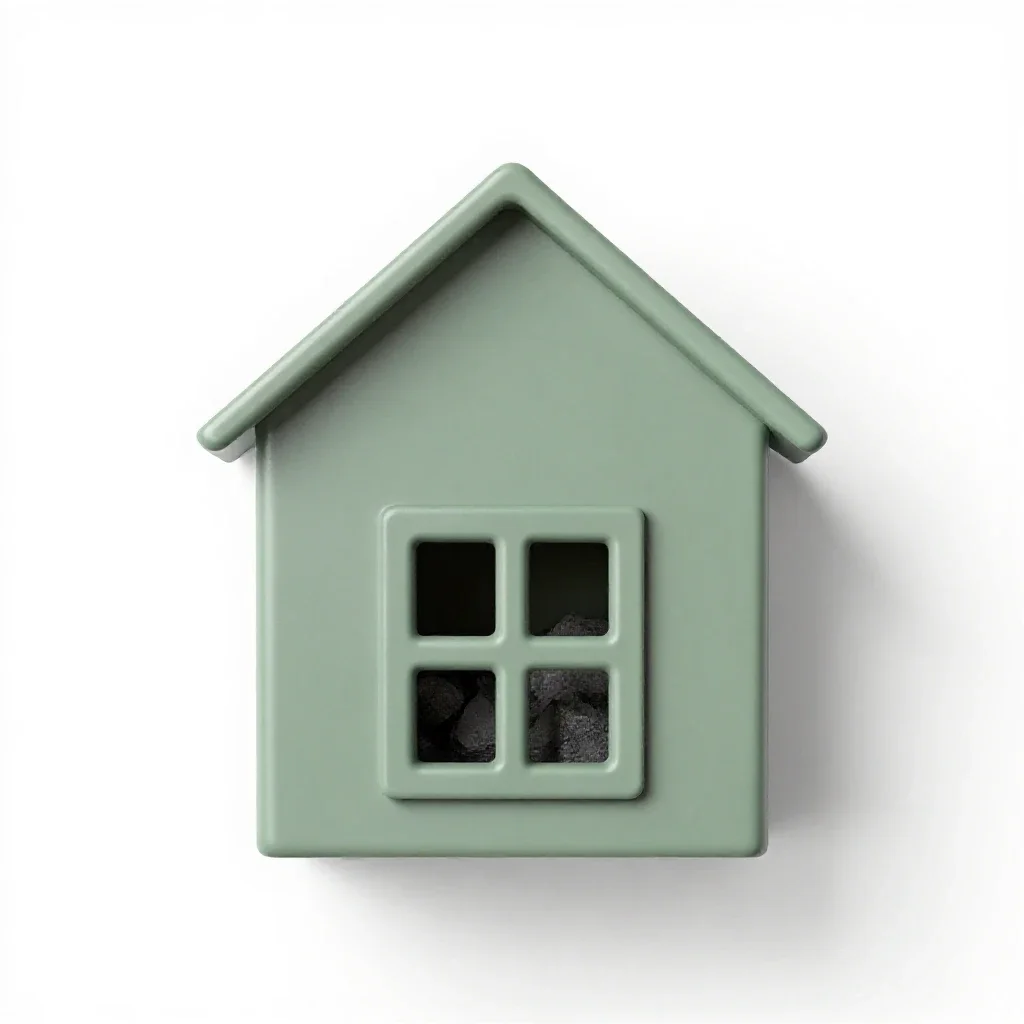 Coal house isolated on a white background