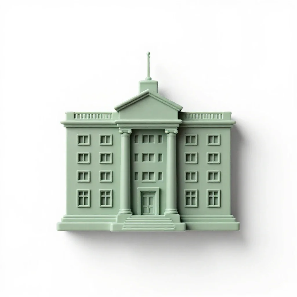 Diplomatic building isolated on a white background