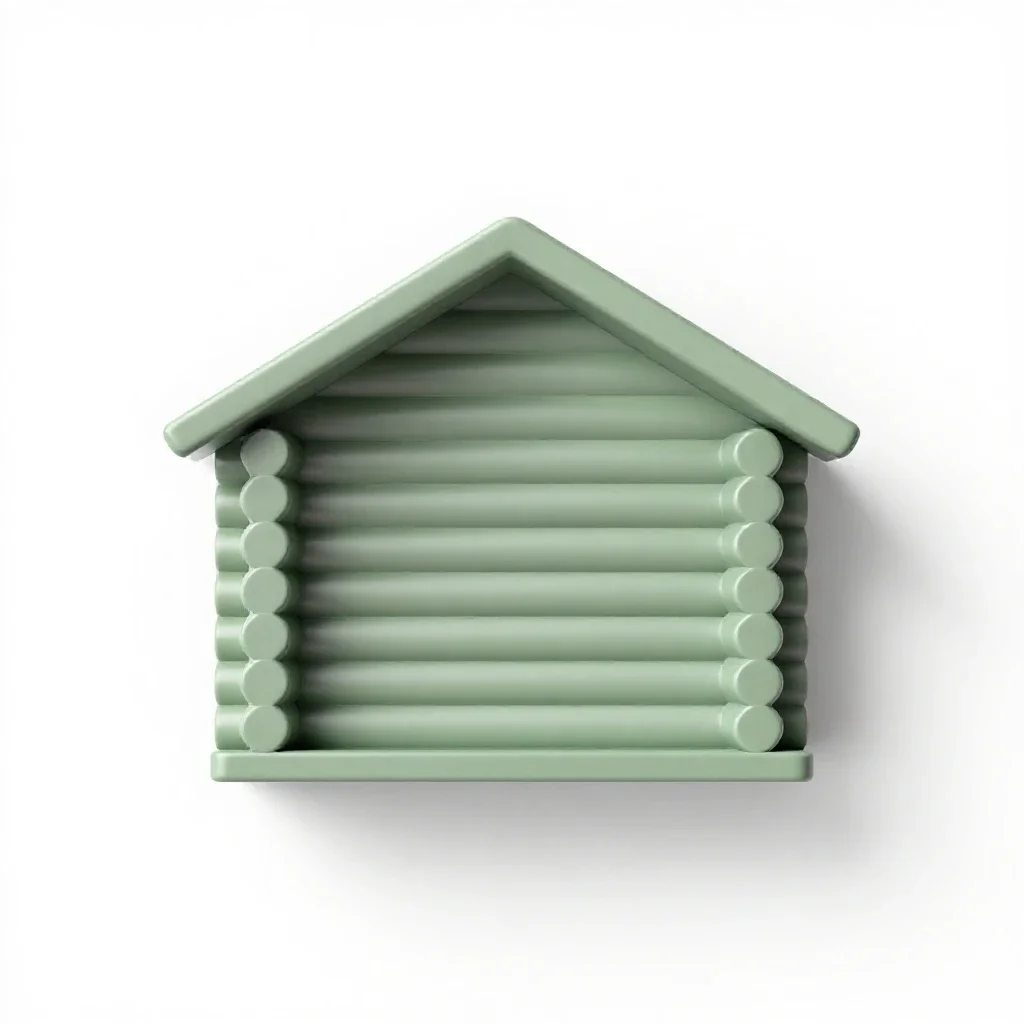 Log cabin isolated on a white background