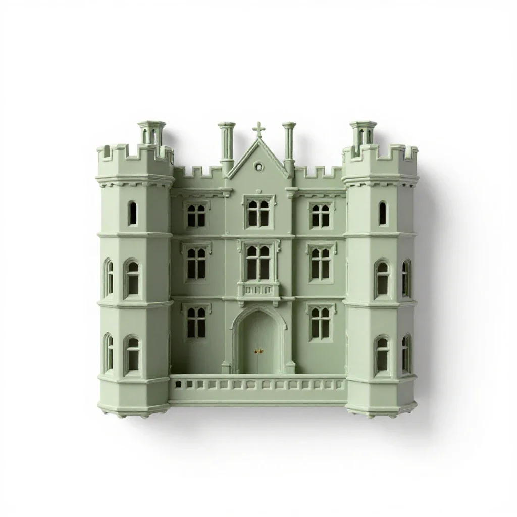 Manor hall isolated on a white background