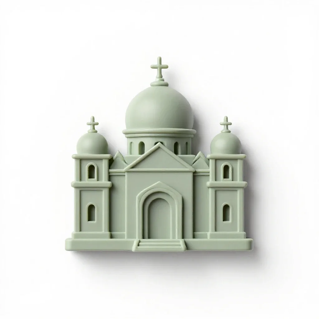 Monastery isolated on a white background