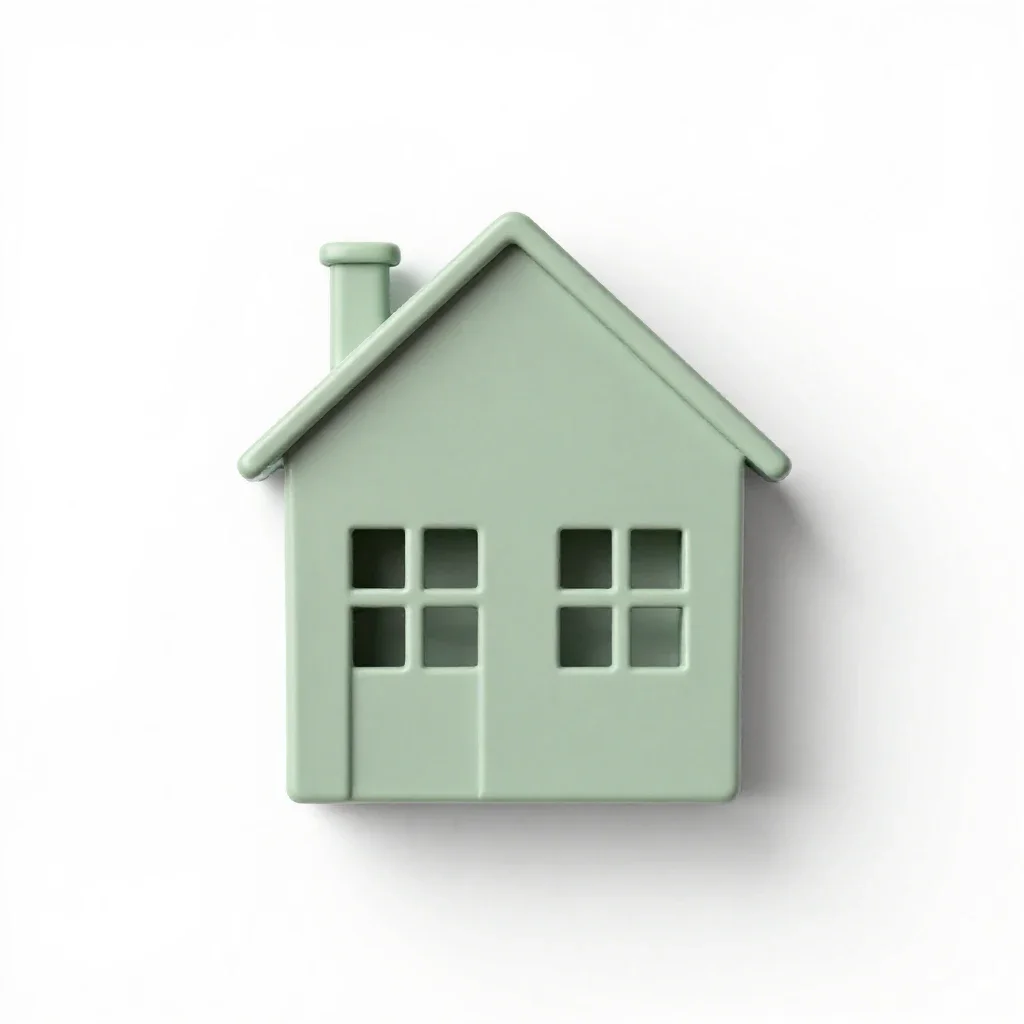 Semi-detached house isolated on a white background