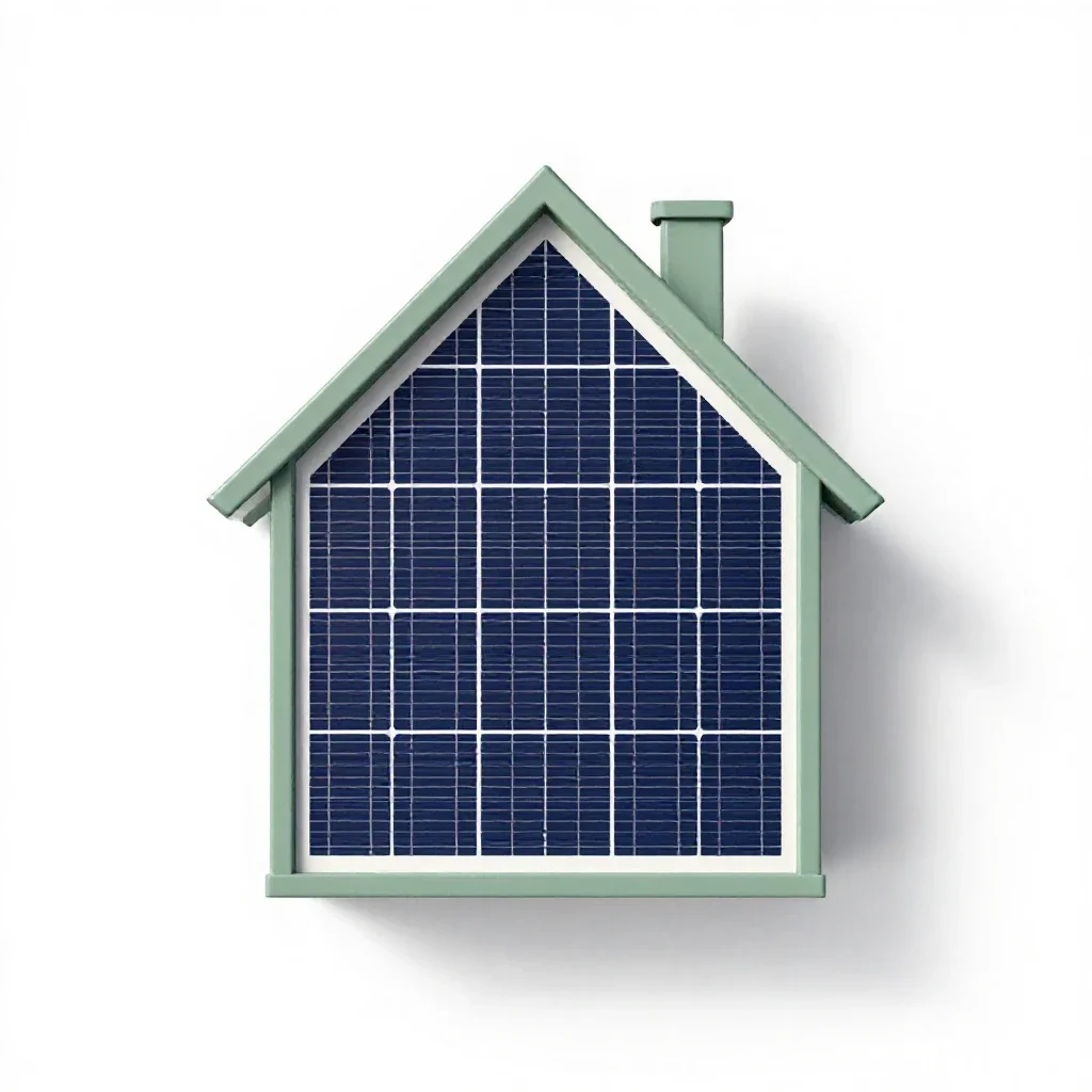 Solar house isolated on a white background
