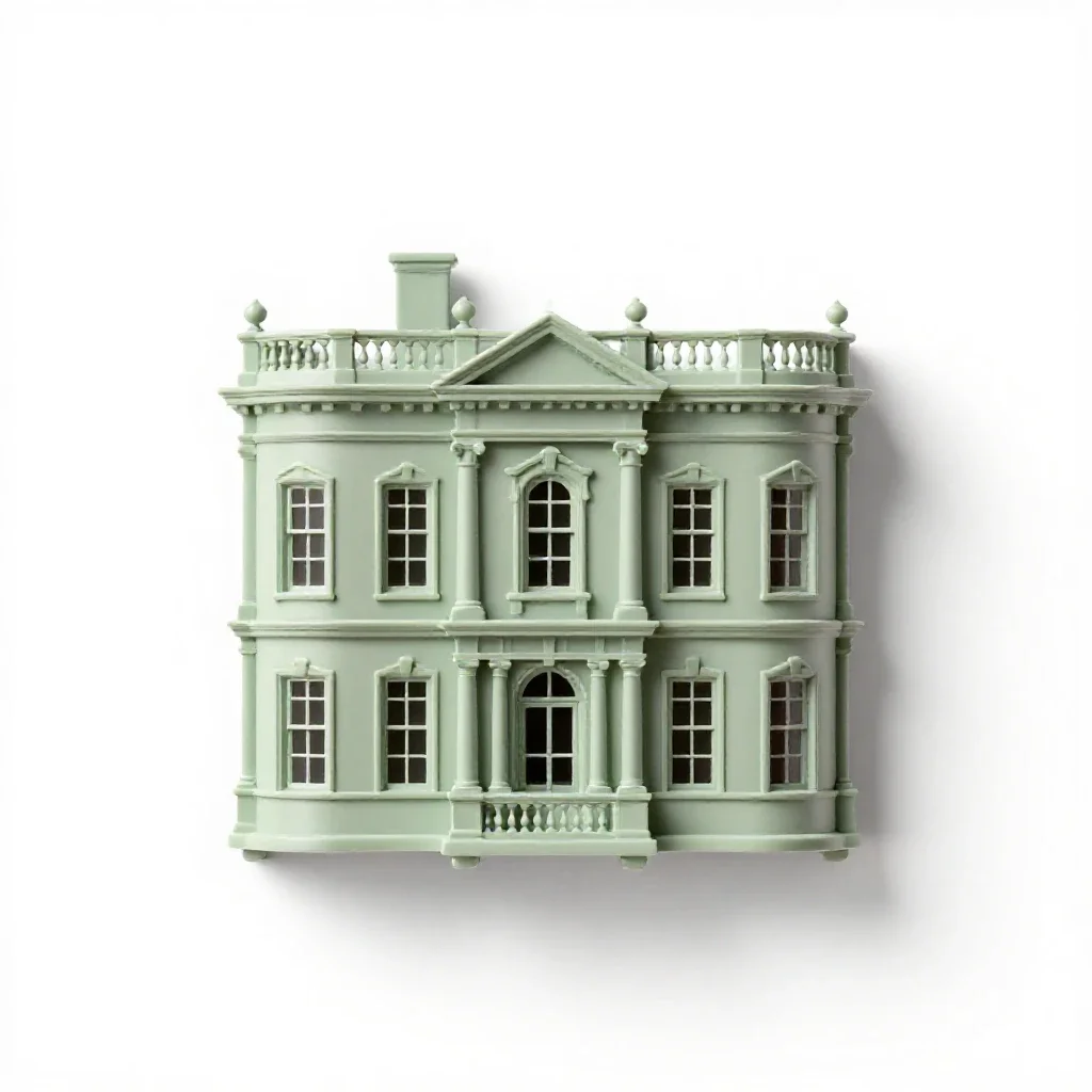 Stately home isolated on a white background