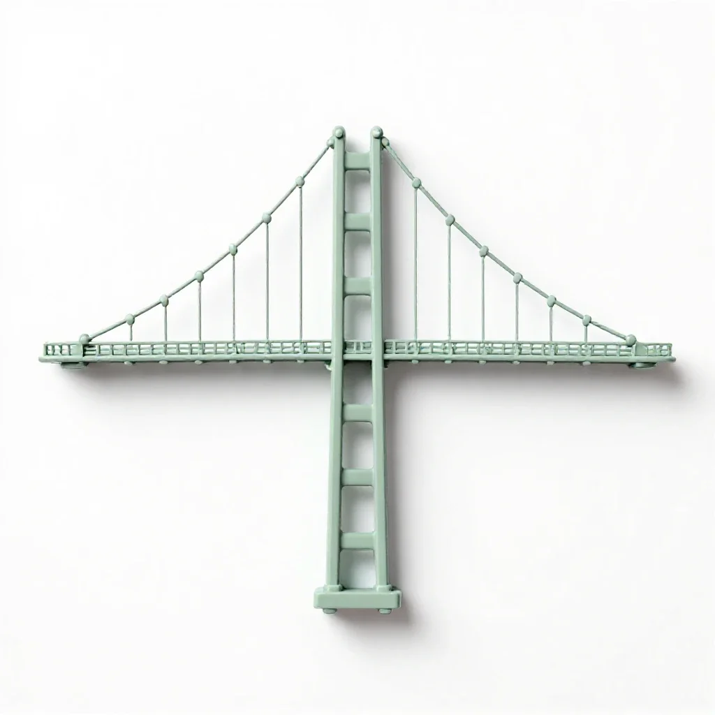 Suspension bridge isolated on a white background
