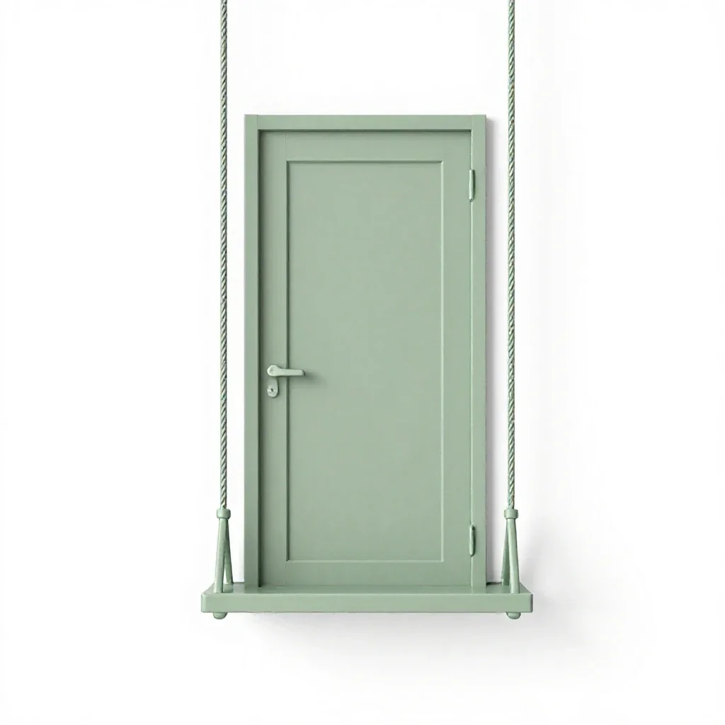 Swing door isolated on a white background