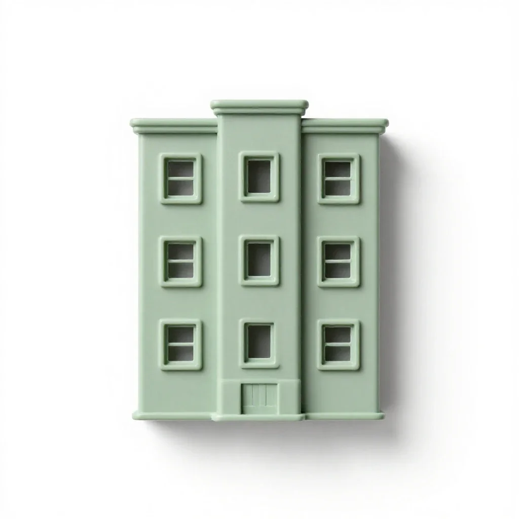 Tenement isolated on a white background