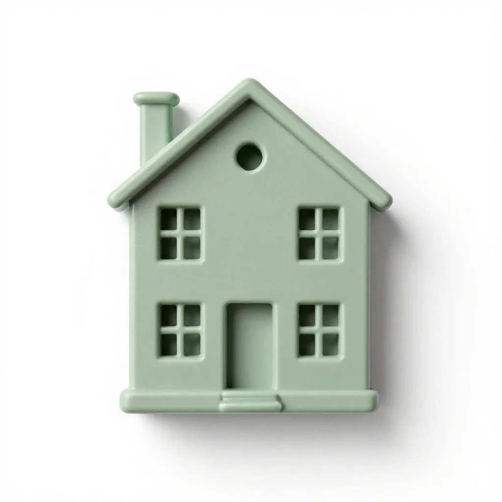 Terraced house isolated on a white background