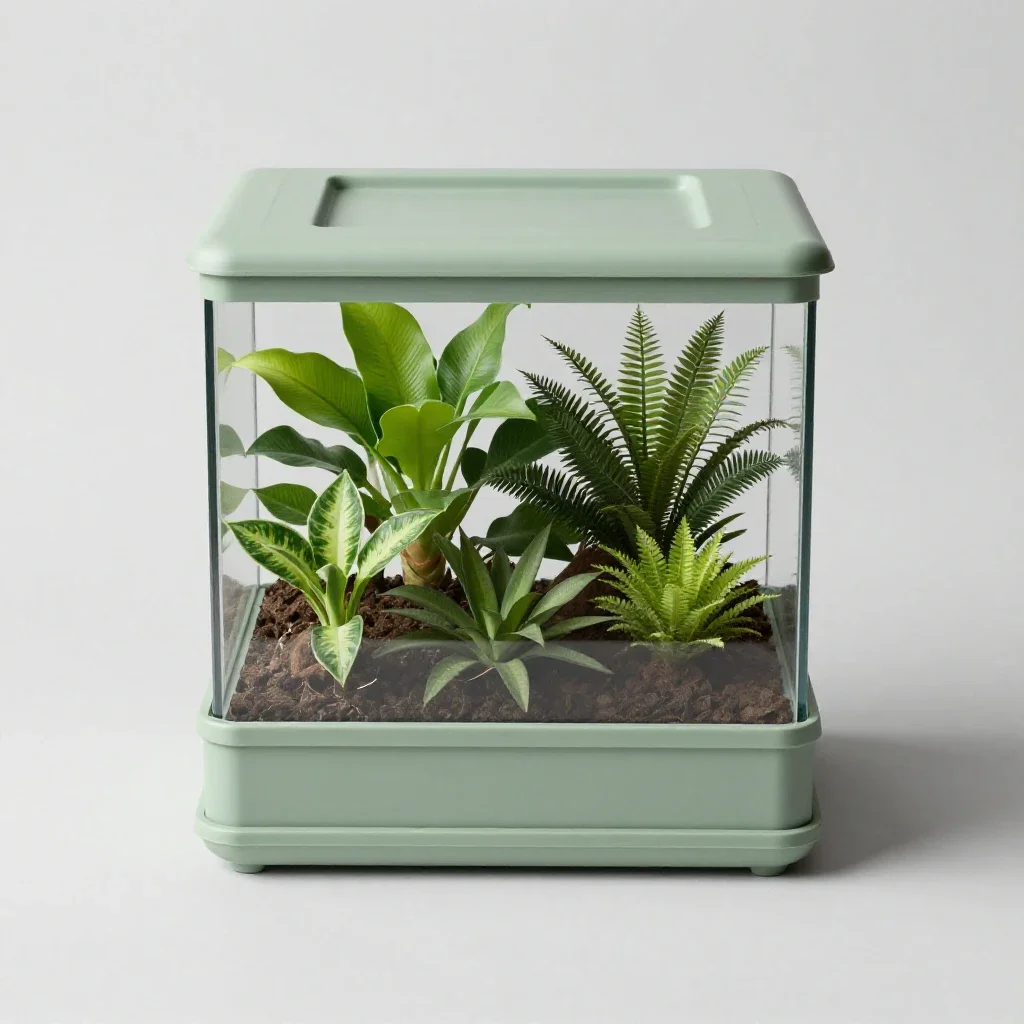Terrarium isolated on a white background