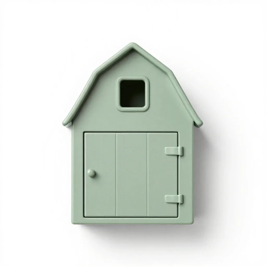 Tithe barn isolated on a white background