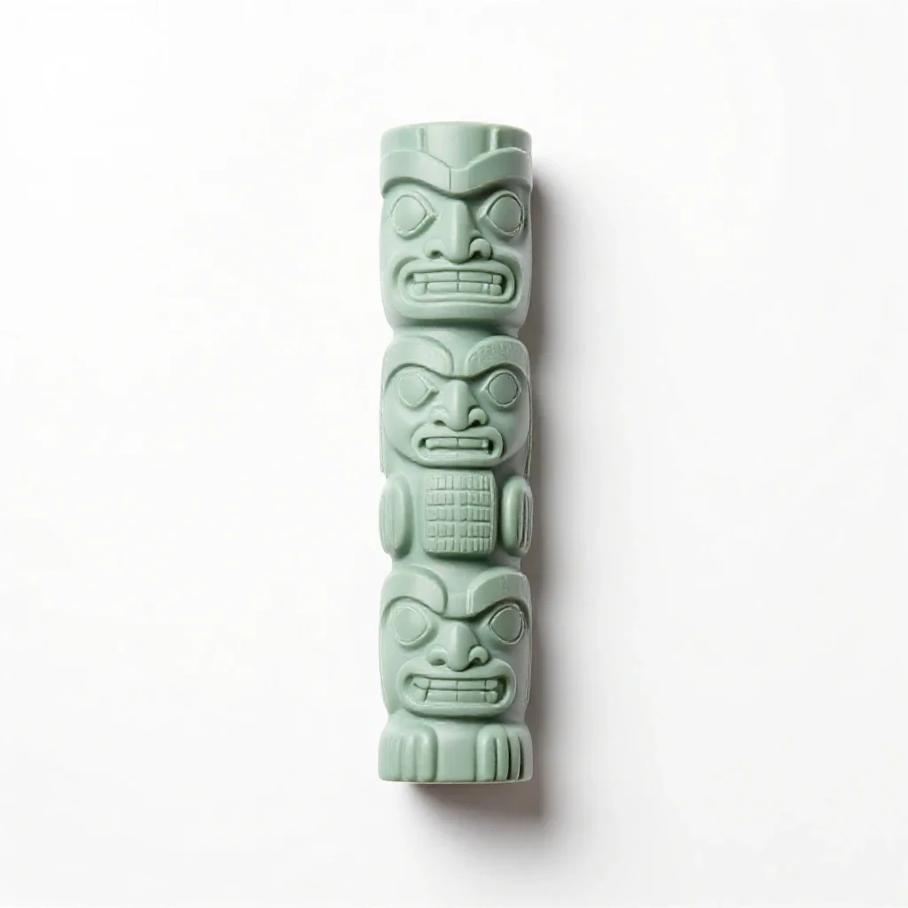 Totem pole isolated on a white background