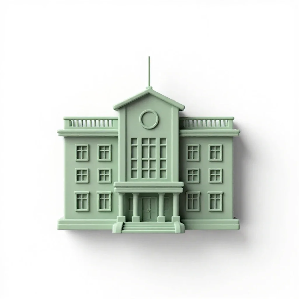 Town hall isolated on a white background