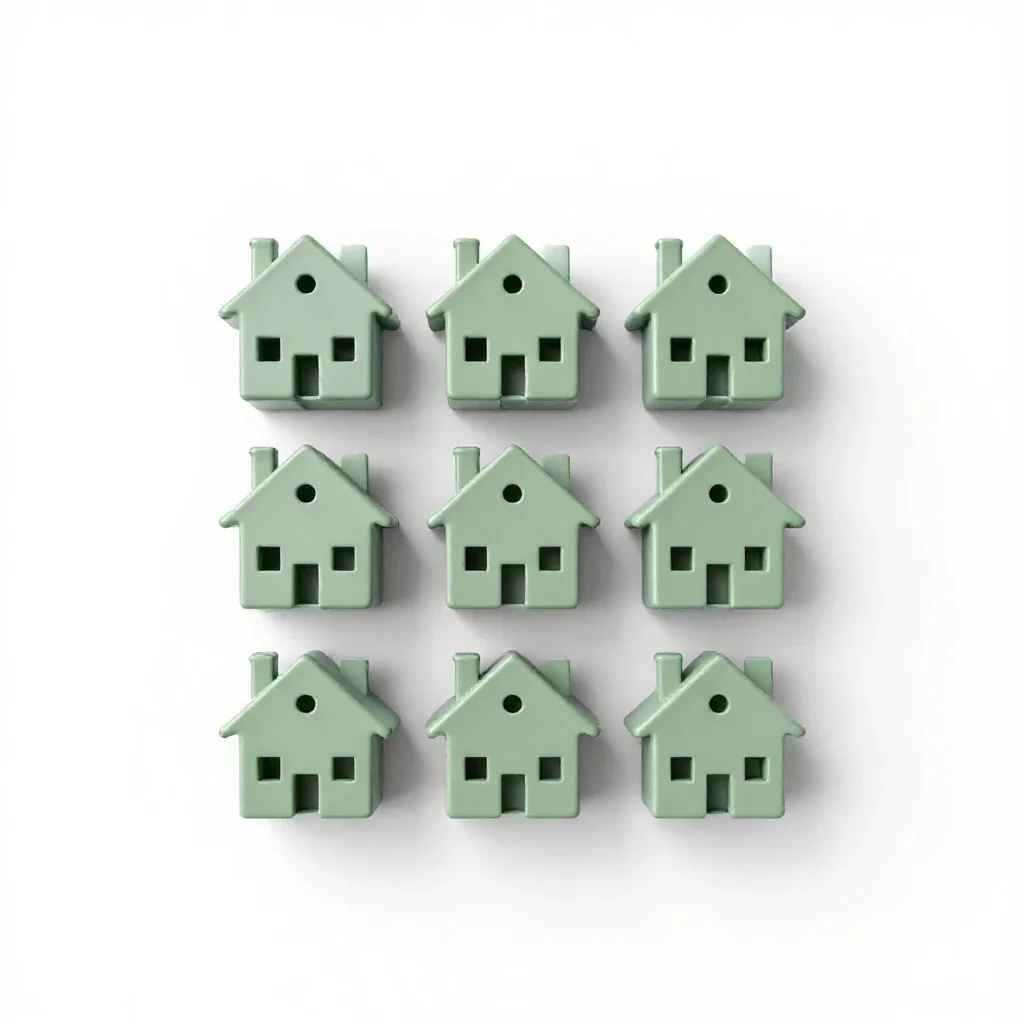 Tract house isolated on a white background