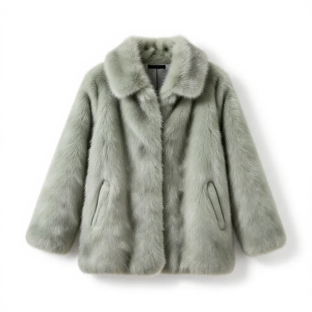 Fur coat isolated on a white background