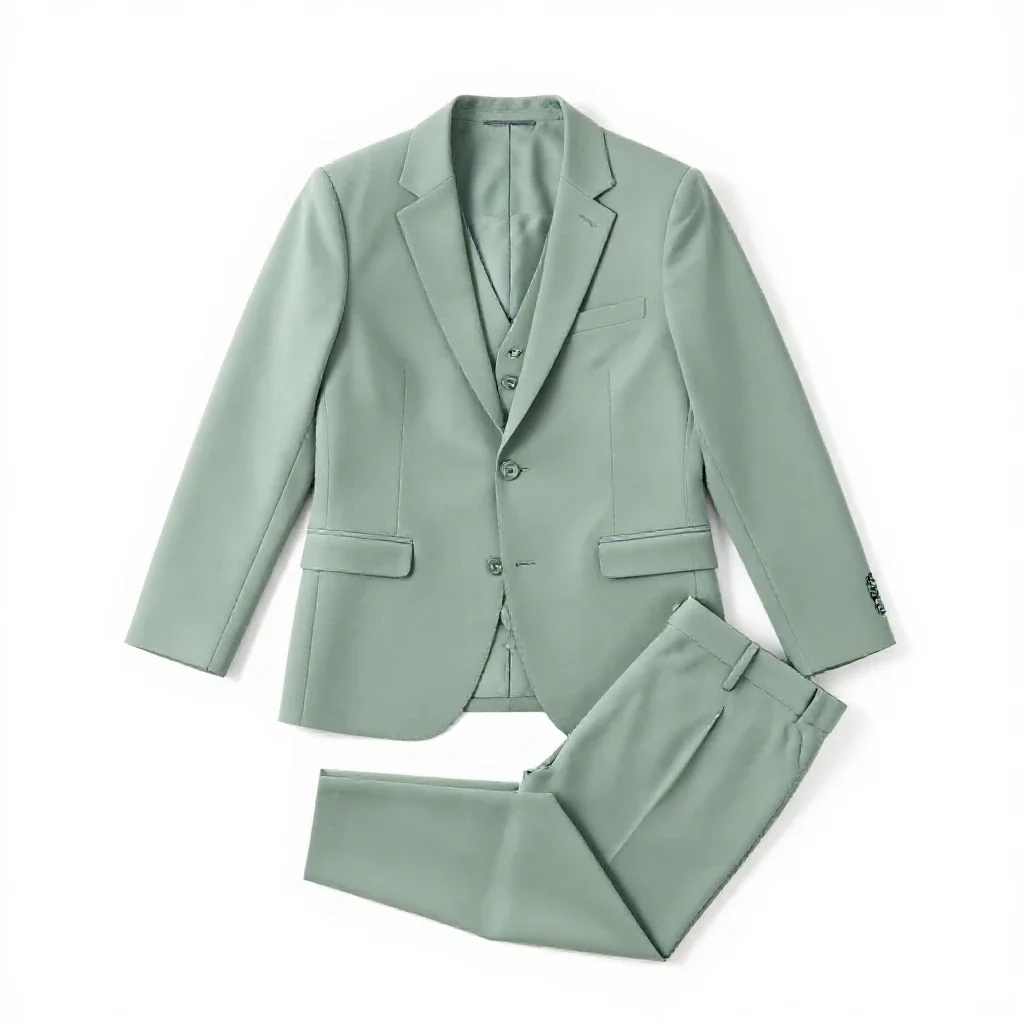 Three-piece suit isolated on a white background