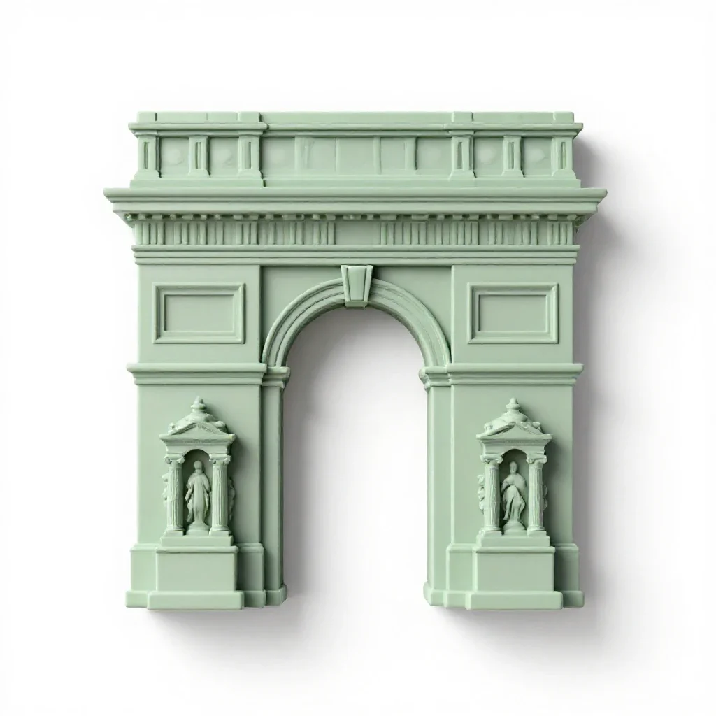 Triumphal arch isolated on a white background
