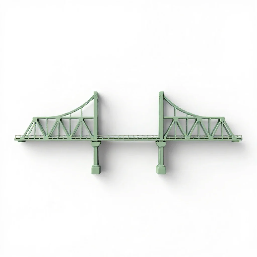 Truss bridge isolated on a white background