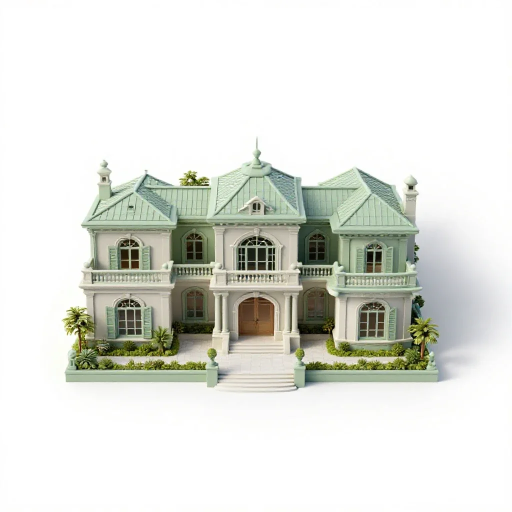 Villa isolated on a white background