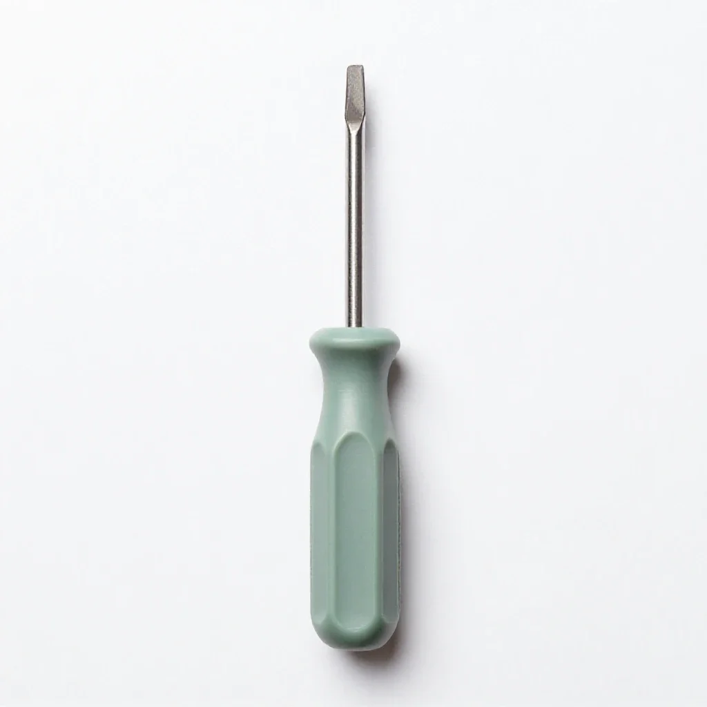 Flat tip screwdriver isolated on a white background