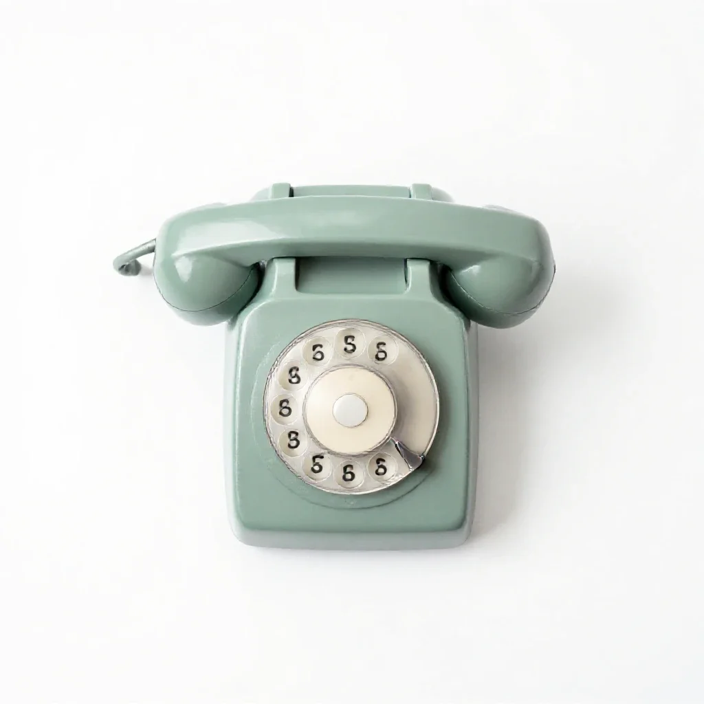 Dial telephone isolated on a white background