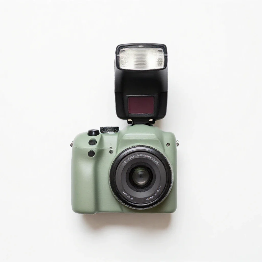Flash camera isolated on a white background