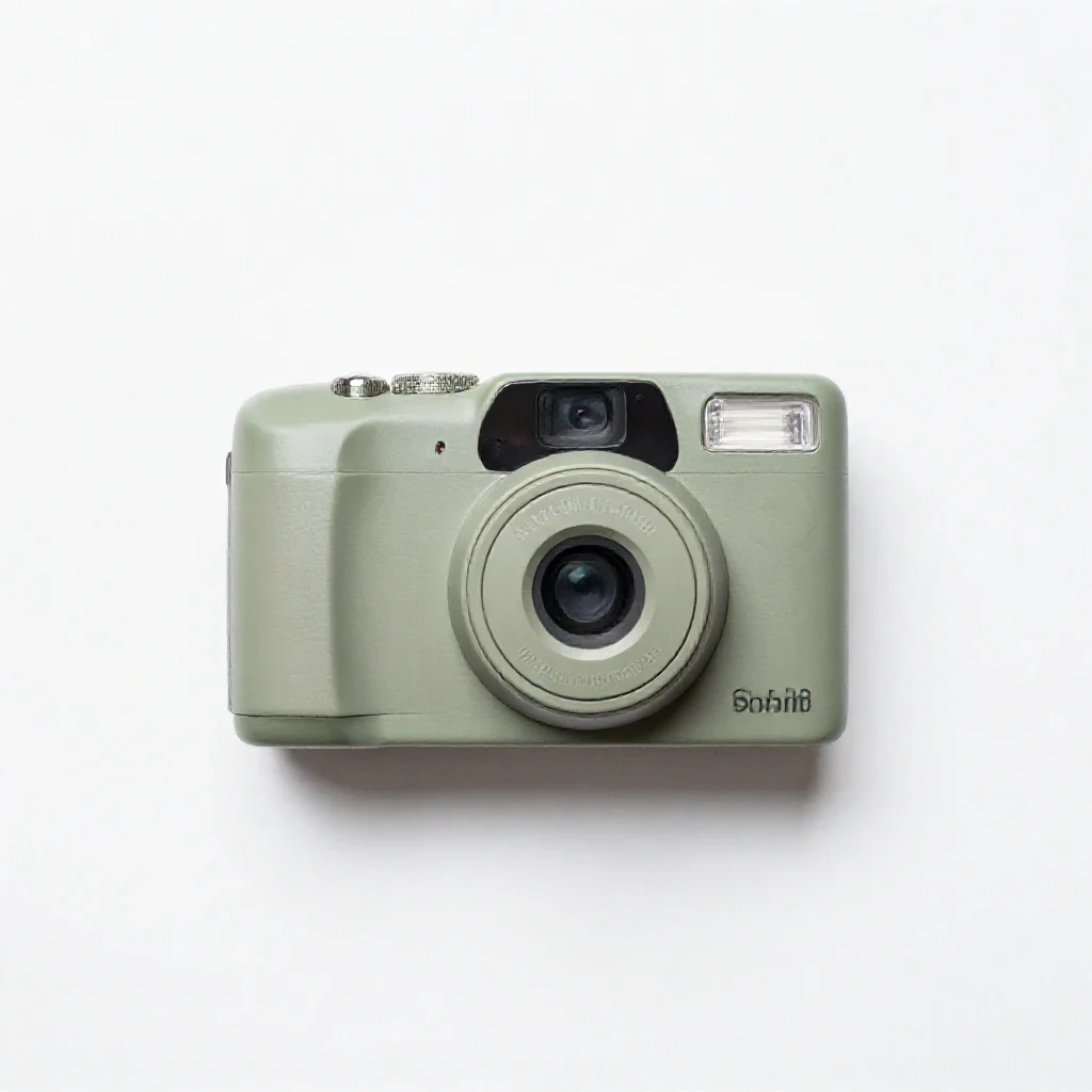 Point-and-shoot camera isolated on a white background