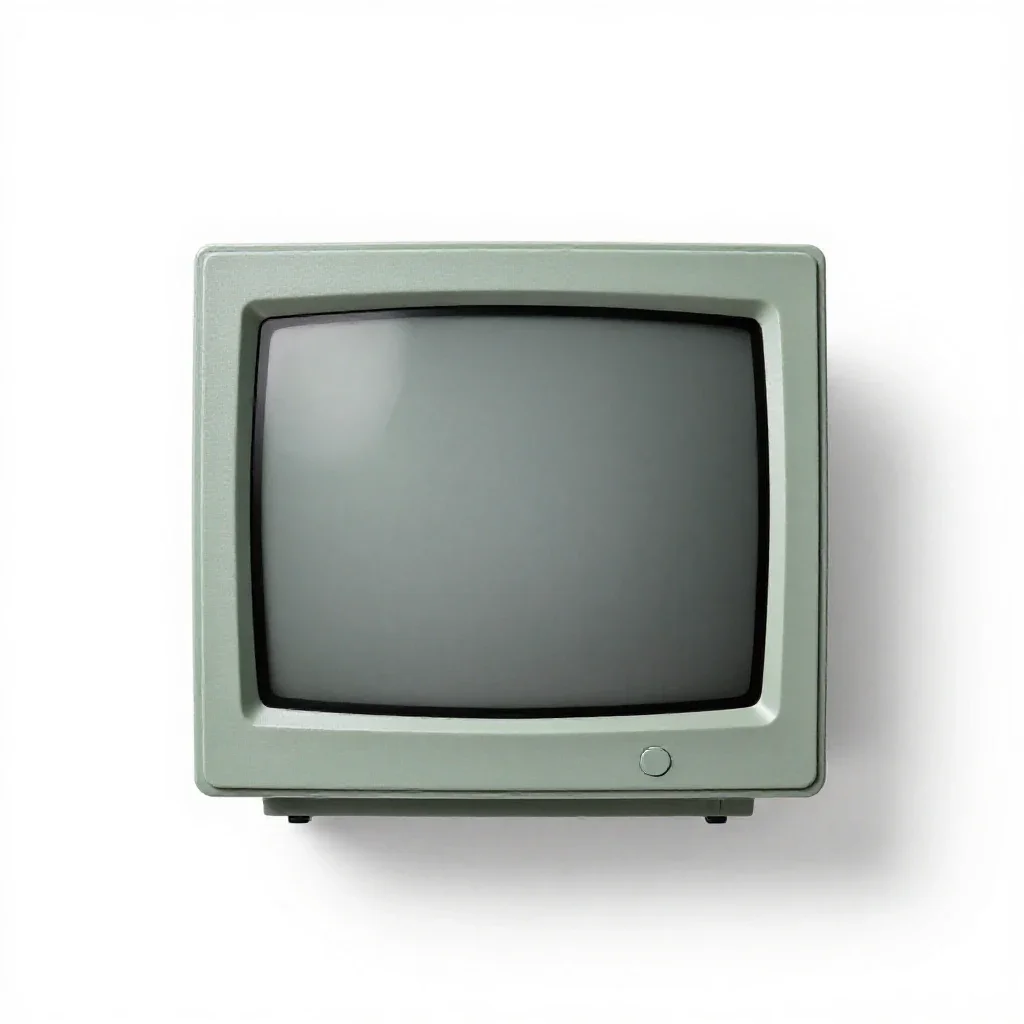 Television monitor isolated on a white background