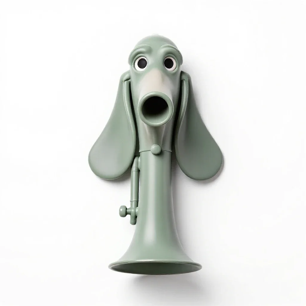 Basset horn isolated on a white background