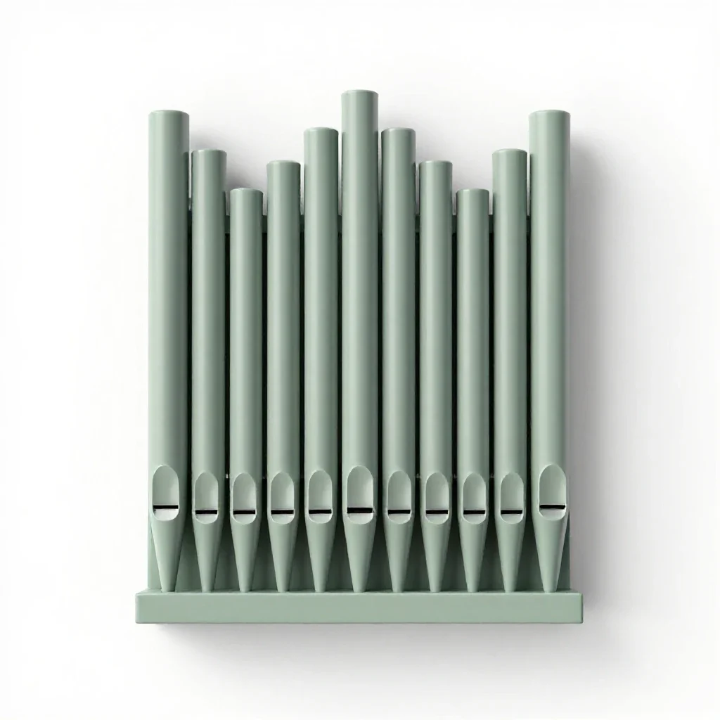 Reed pipe isolated on a white background