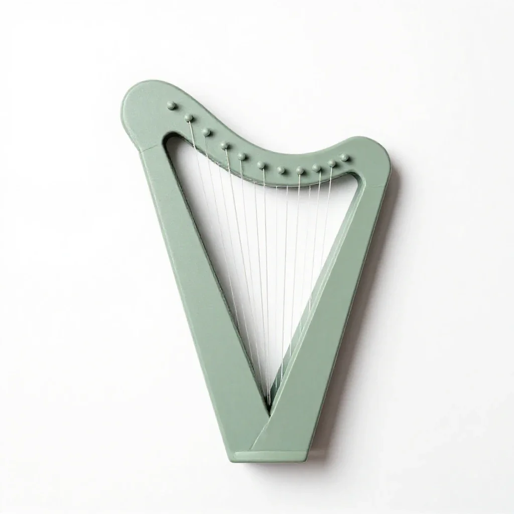 Aeolian harp isolated on a white background
