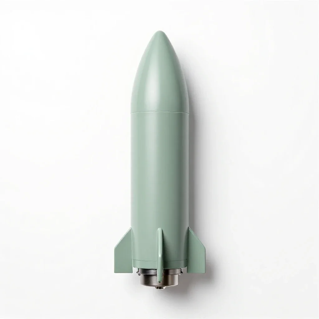 Nuclear rocket isolated on a white background