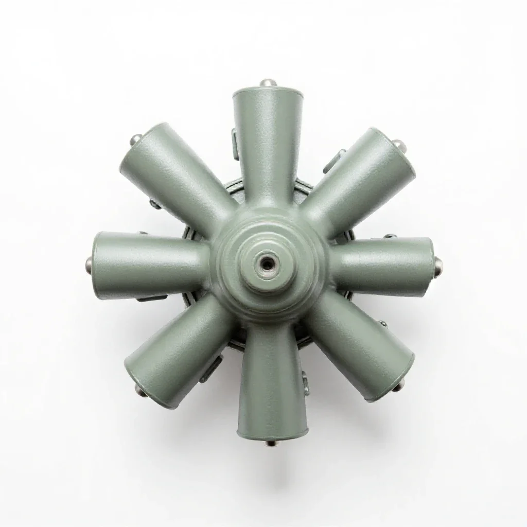 Radial engine isolated on a white background