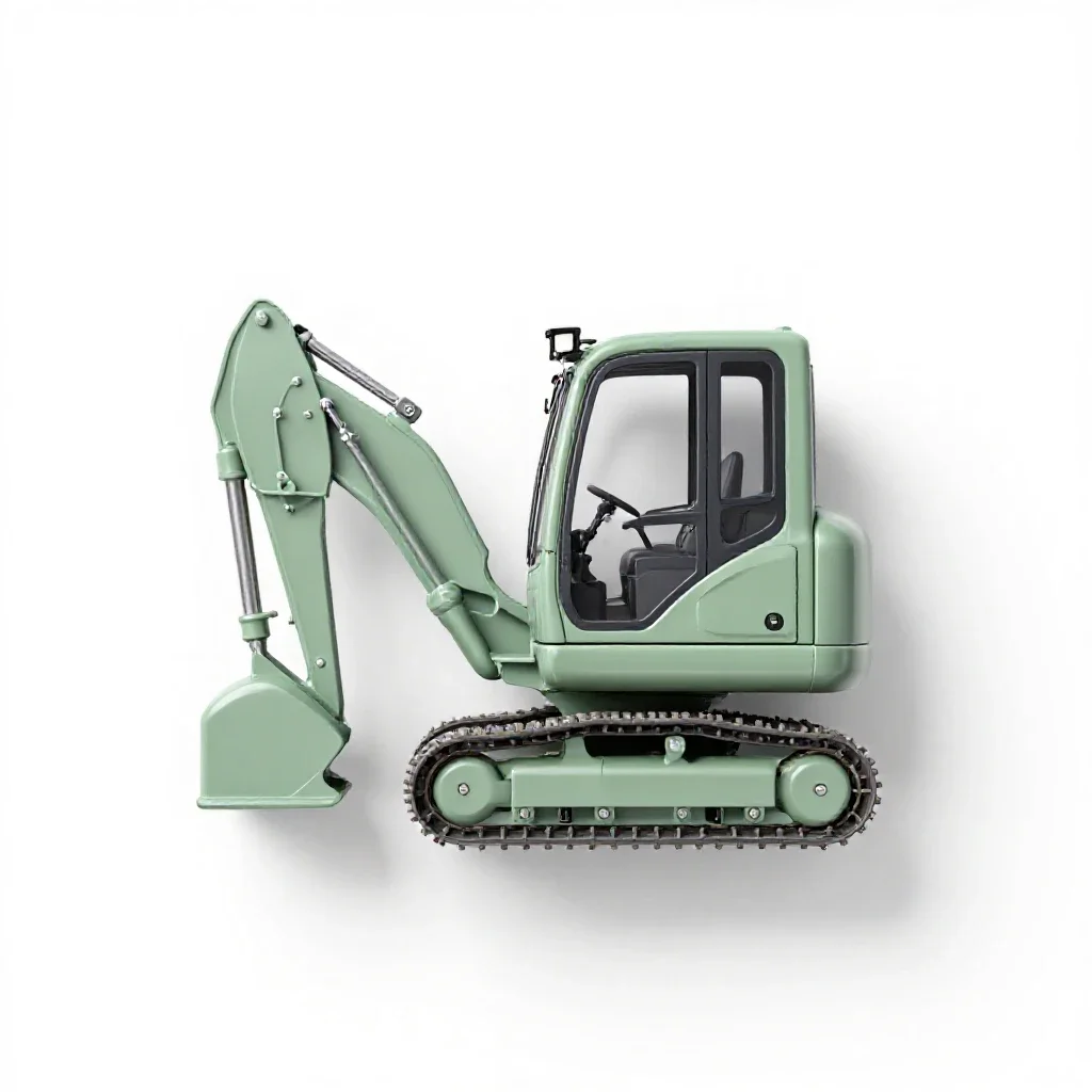 Steam shovel isolated on a white background
