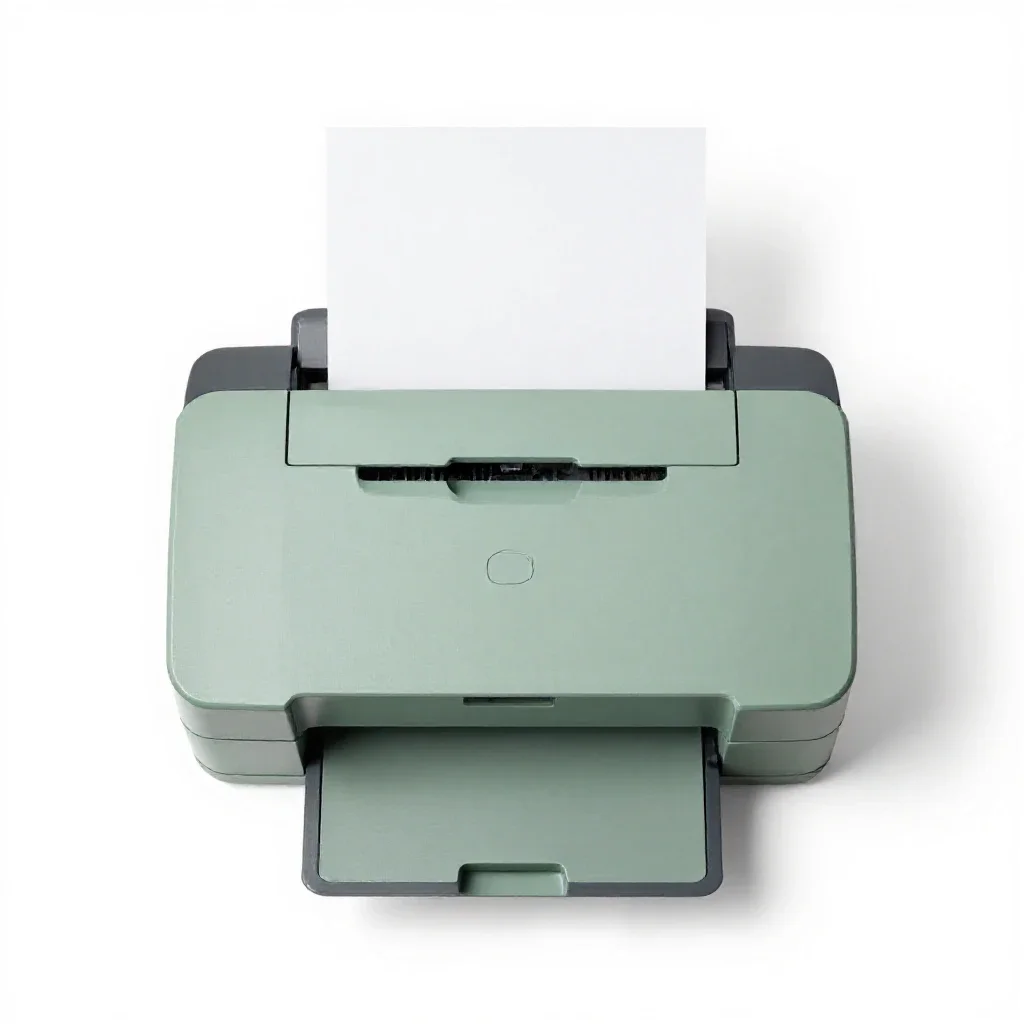 Xerographic printer isolated on a white background