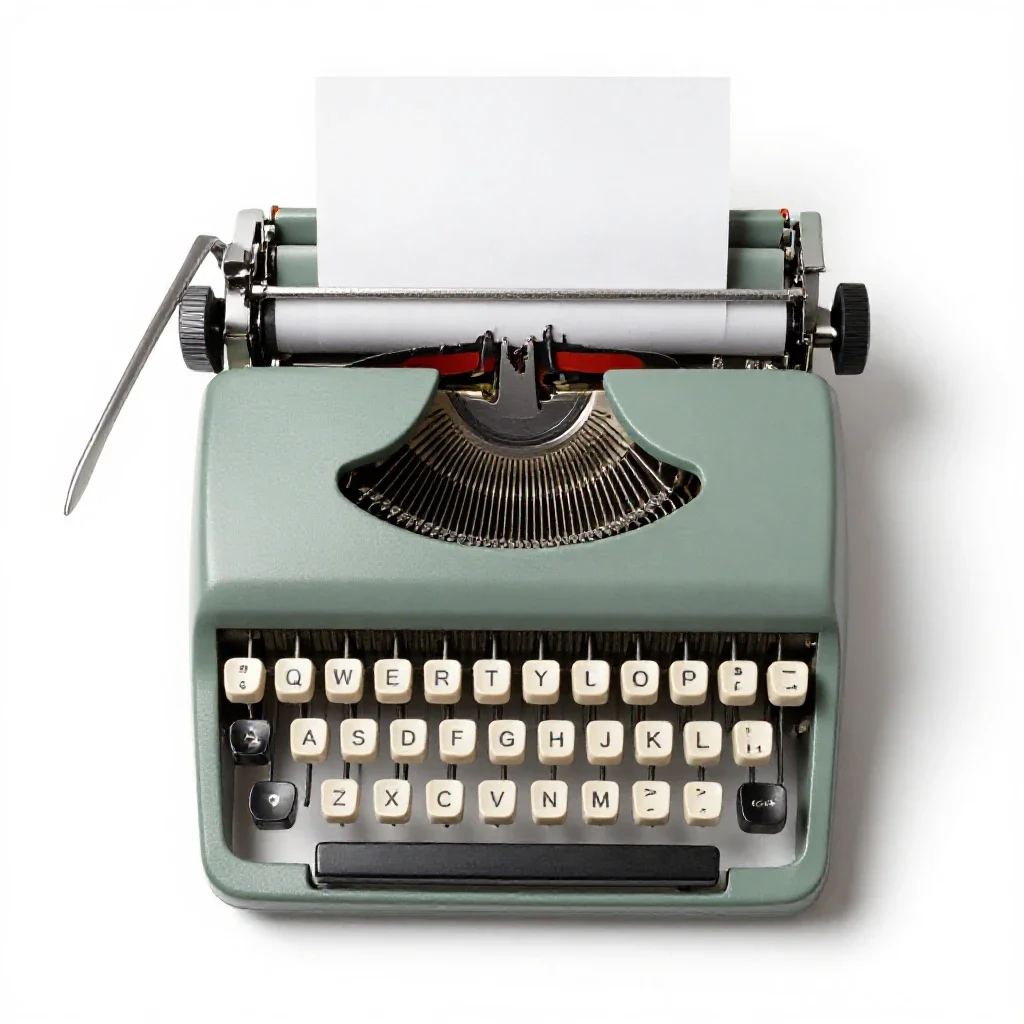 Electric typewriter isolated on a white background