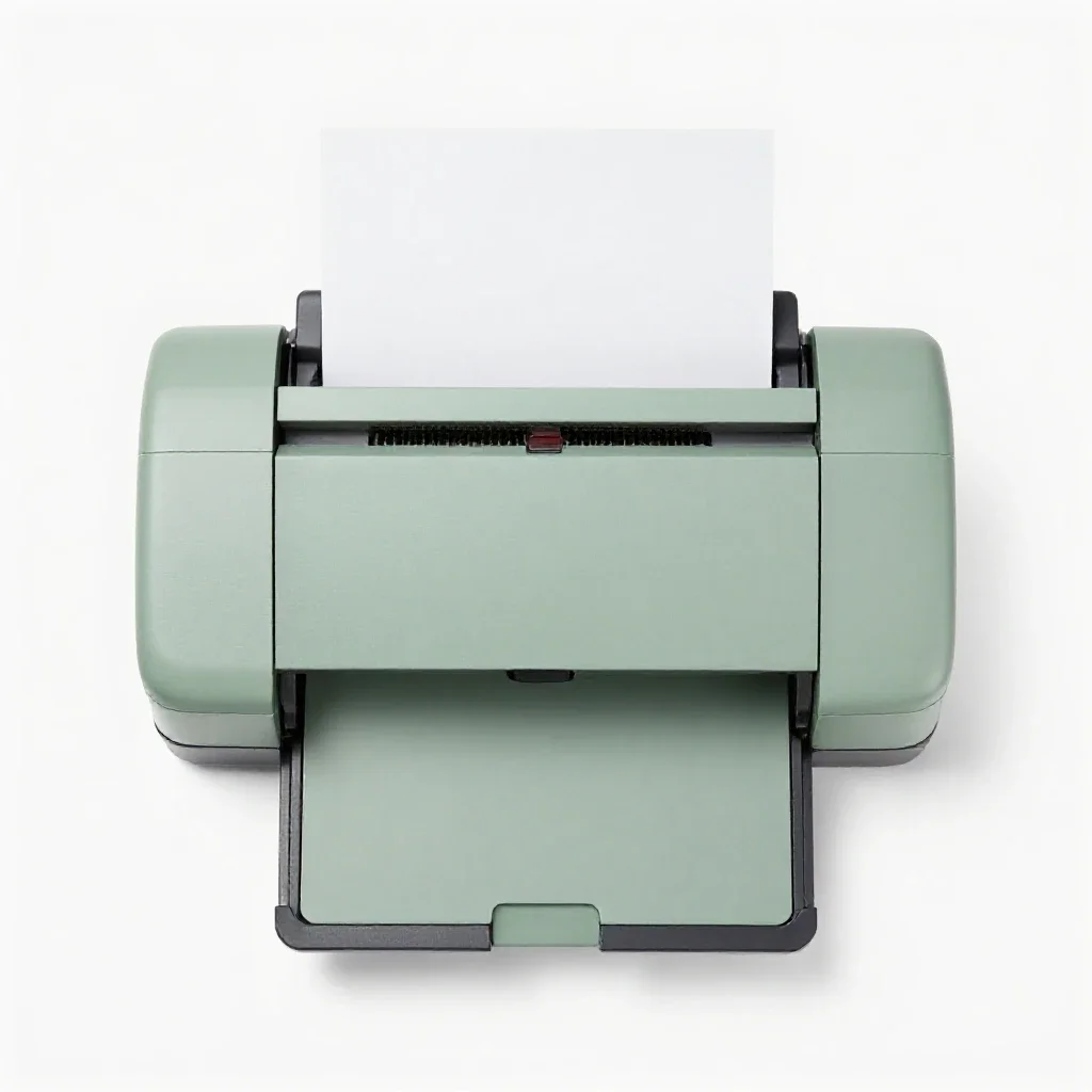 Impact printer isolated on a white background