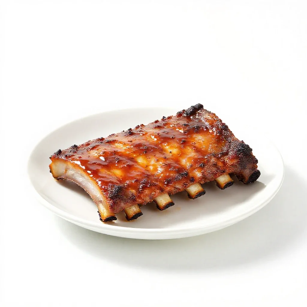Barbecued spareribs isolated on a white background