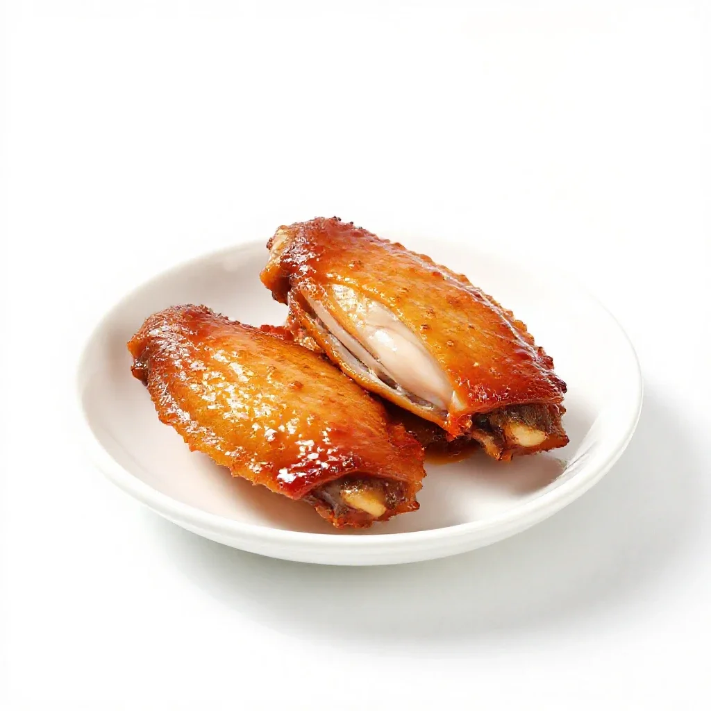Barbecued wing isolated on a white background
