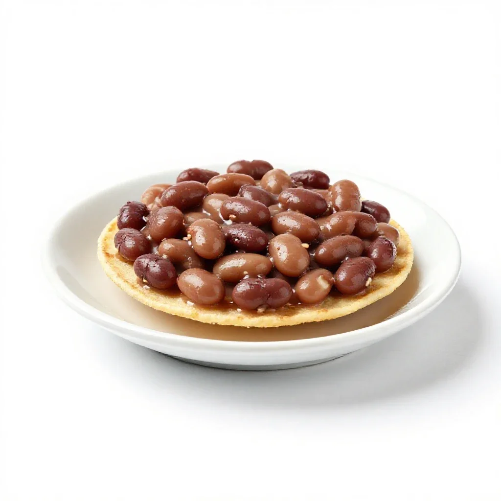 Bean tostada isolated on a white background