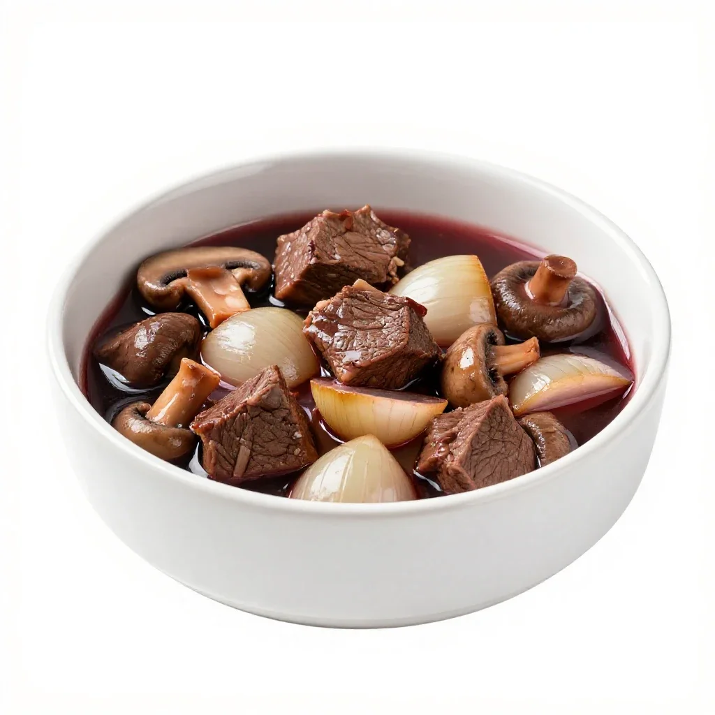 Beef Bourguignonne isolated on a white background